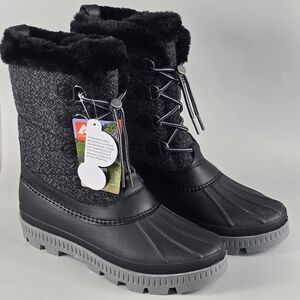 Ozark Trail Black and Gray Winter Boots with Fur Lining Size 11